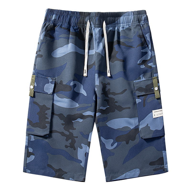 Men's Camo Cargo Shorts with Drawstring Waist