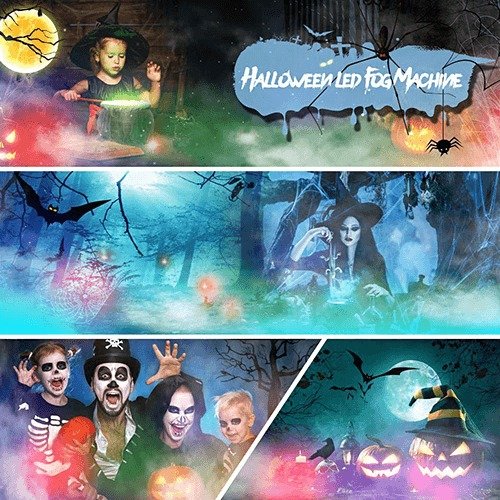 Ultrasone nevelmaker - 12 ledkleuren, veilig 24V en chemicaliënvrije mist - perfect voor Halloween en decoratie