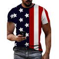 T-shirt à imprimé 3D patriotique américain pour homme