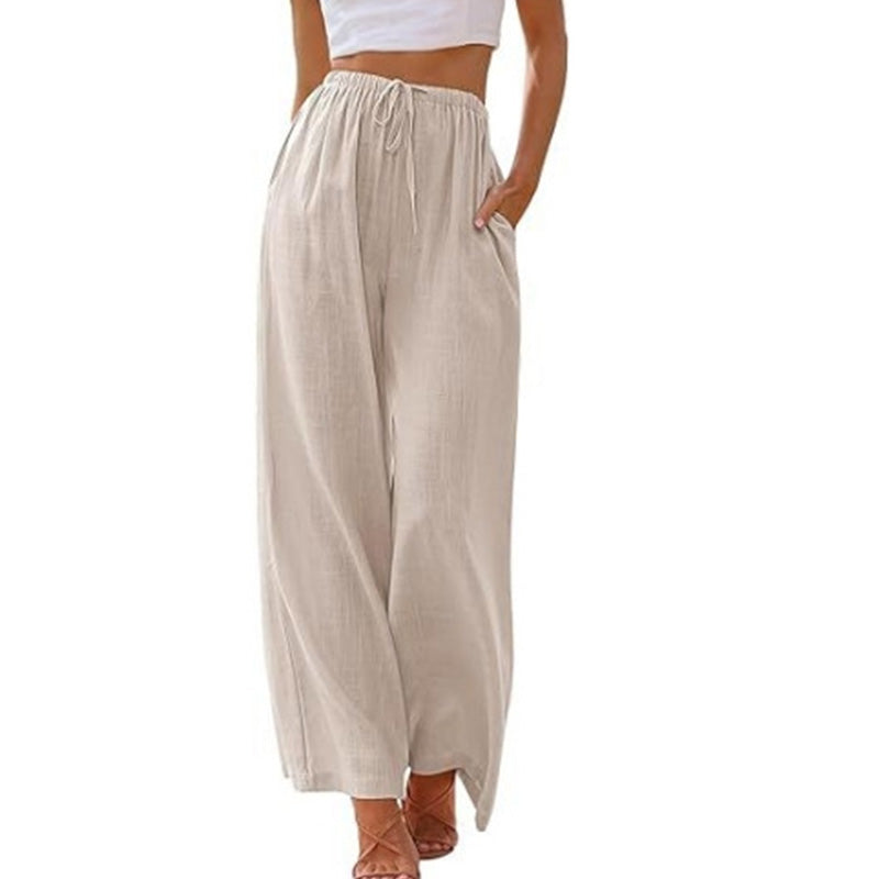 Luchtige effen casual damesbroek voor de zomer