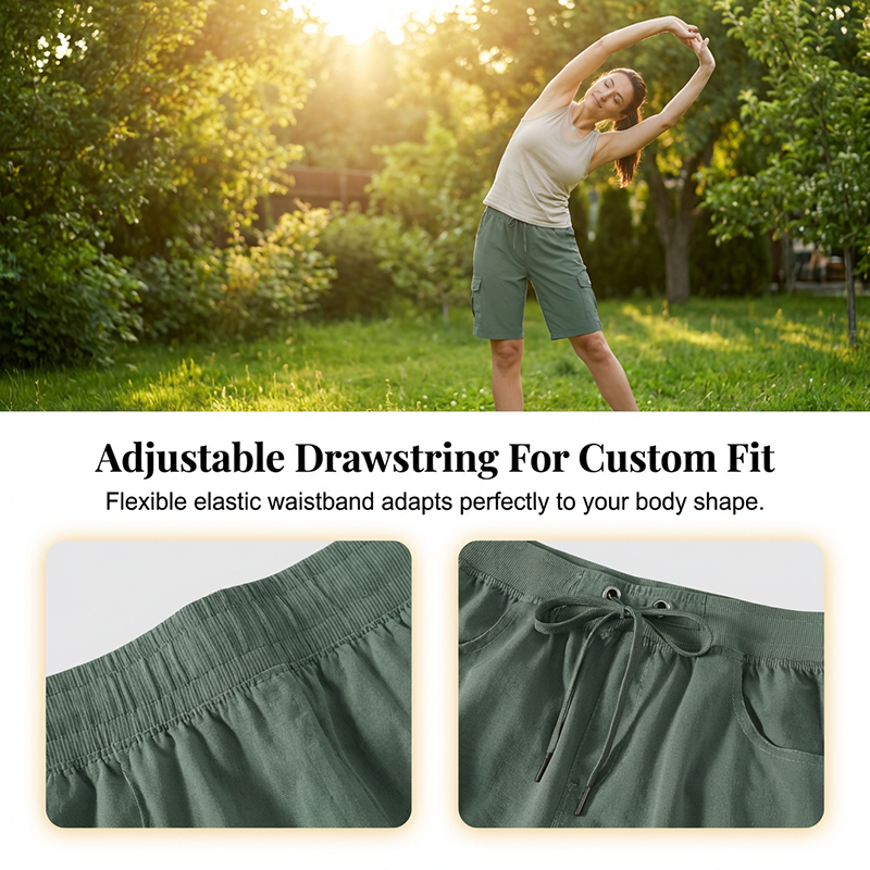 NOW Women's Quick-Dry Cargo Shorts with Pockets