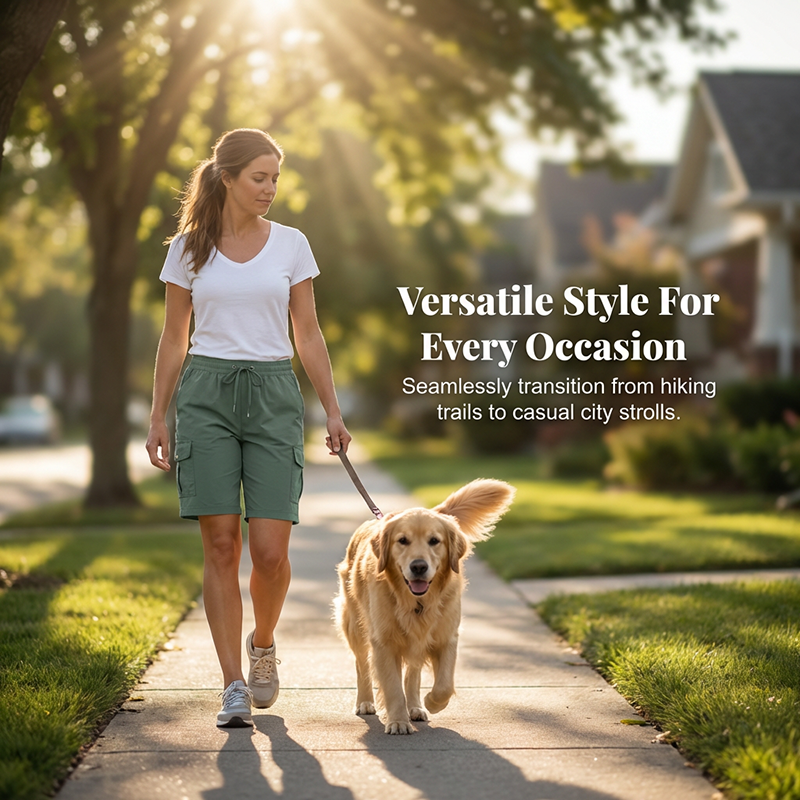 NOW Women's Quick-Dry Cargo Shorts with Pockets