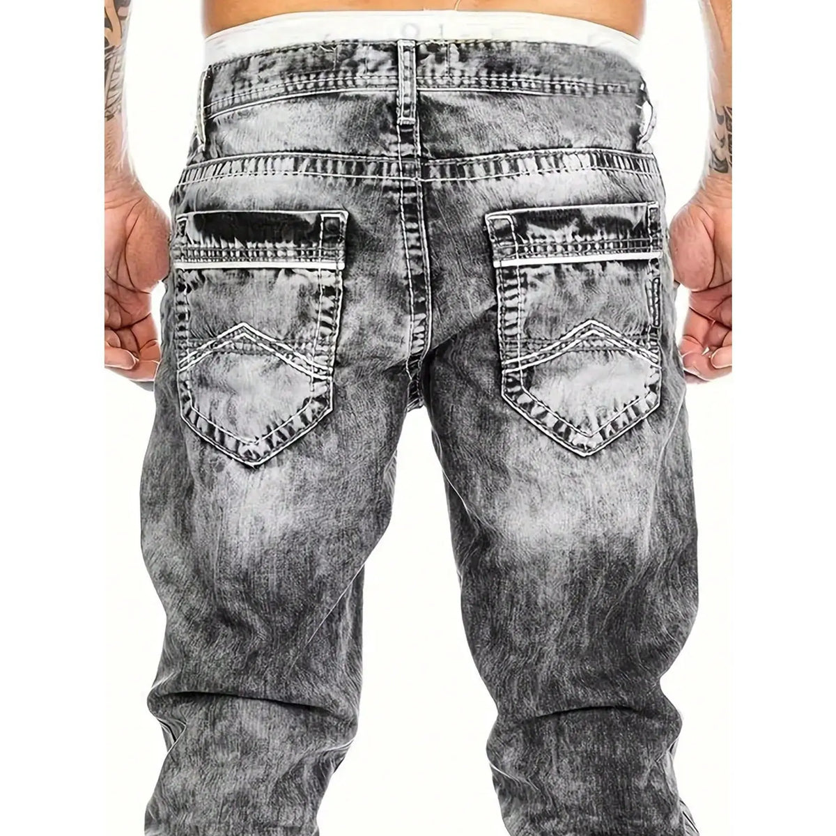 Nuovi jeans da uomo in denim elasticizzato dal design creativo e alla moda