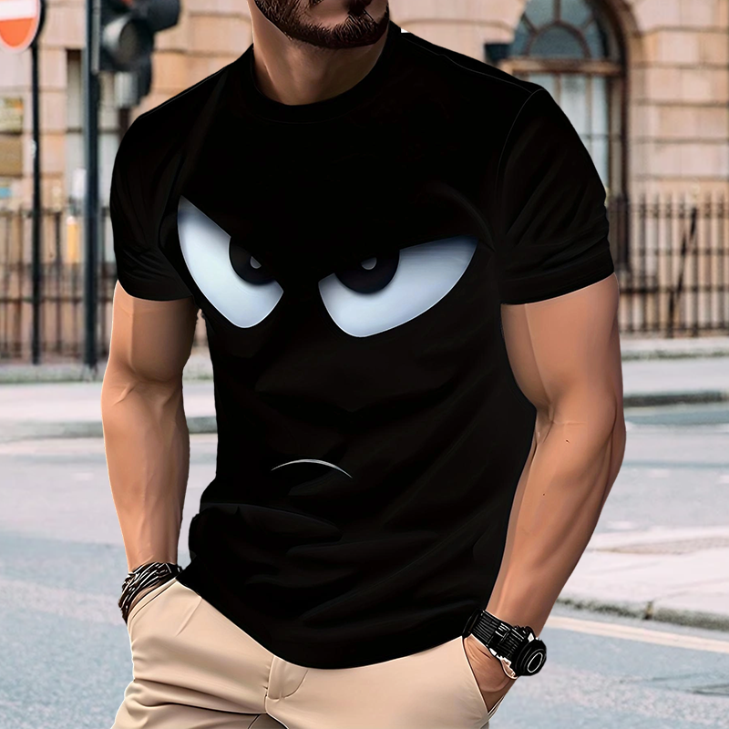 Streetwear-T-shirt voor heren met grafische oogprint