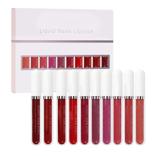 10Pcs Matte Waterproof Long Lasting Lip Gloss