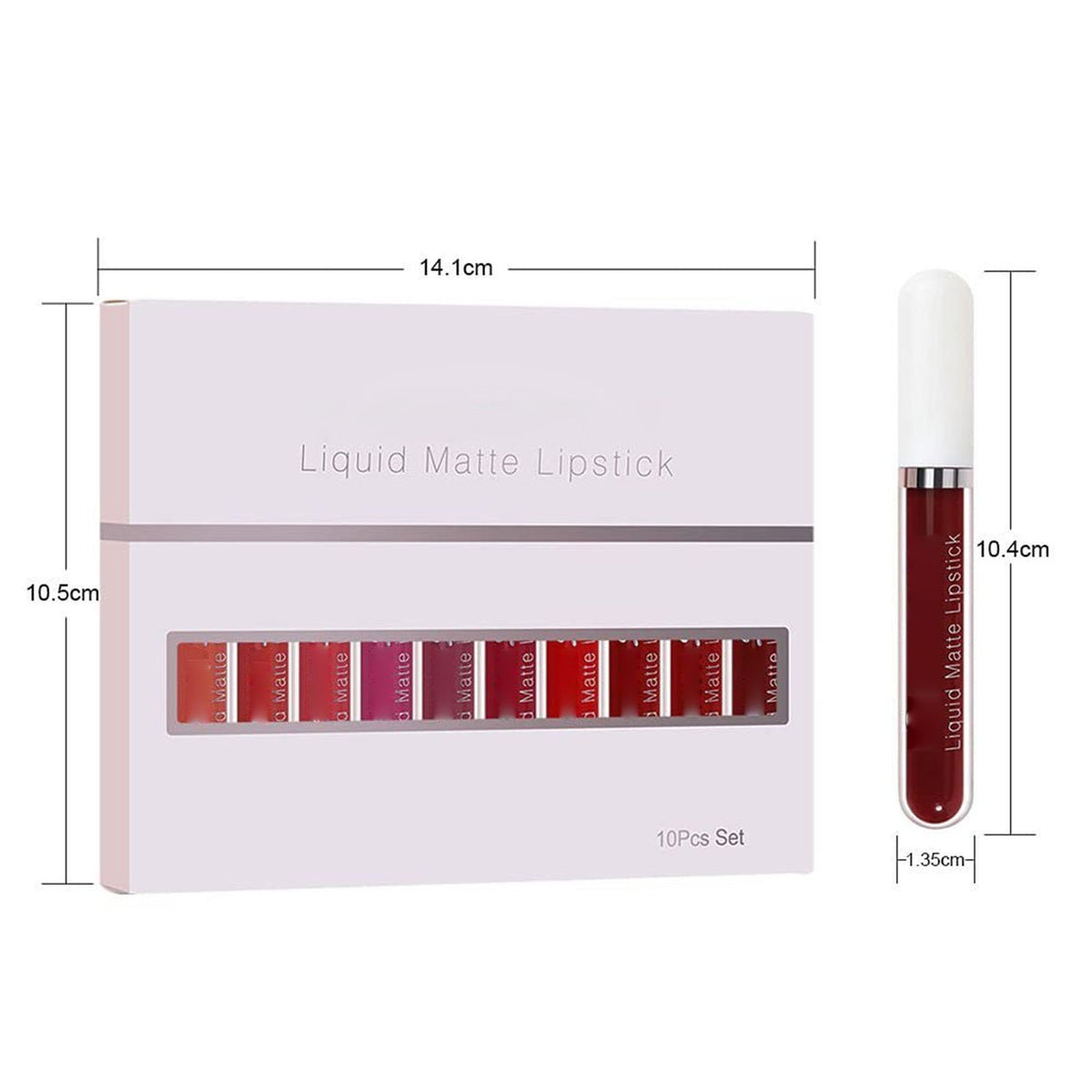 10Pcs Matte Waterproof Long Lasting Lip Gloss
