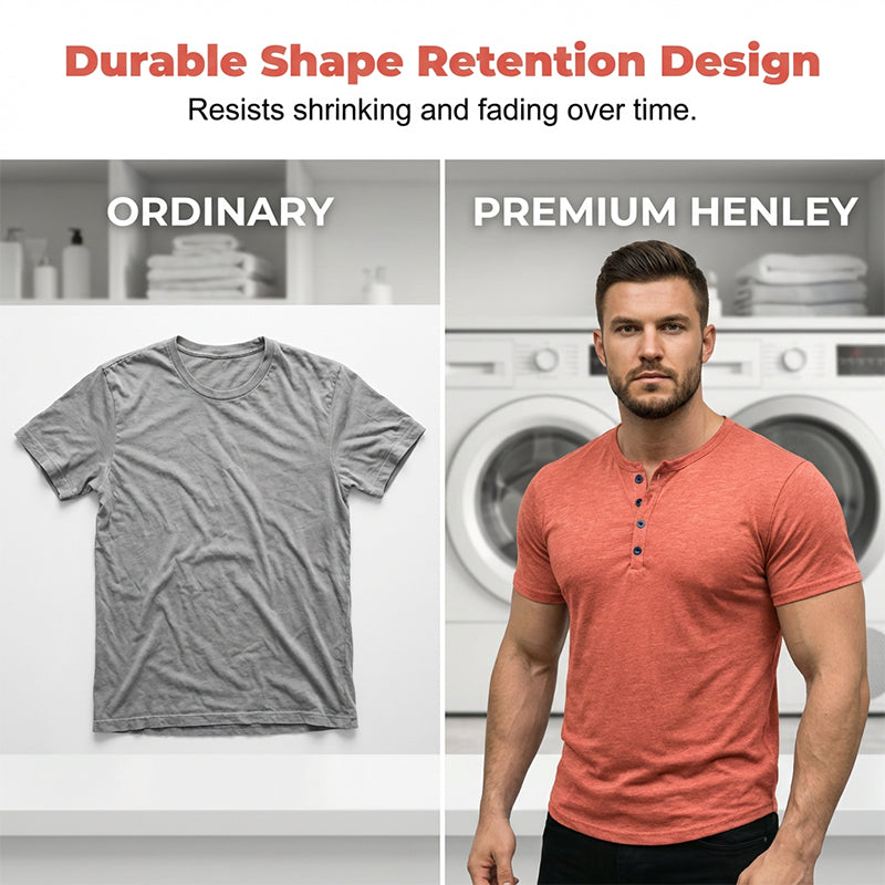 Men's Short Sleeve Henley T-Shirt