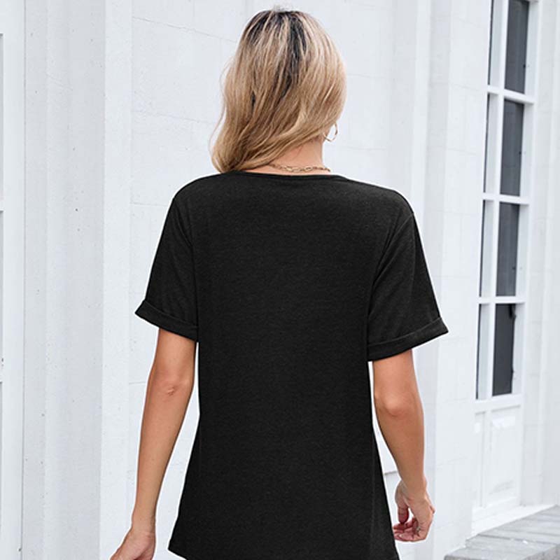 Casual T-shirt met V-hals en korte mouwen voor dames
