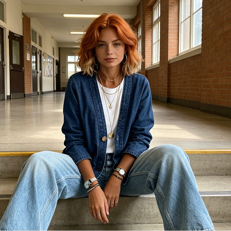 New Arrival Women's Classic Button Front Denim Jacket