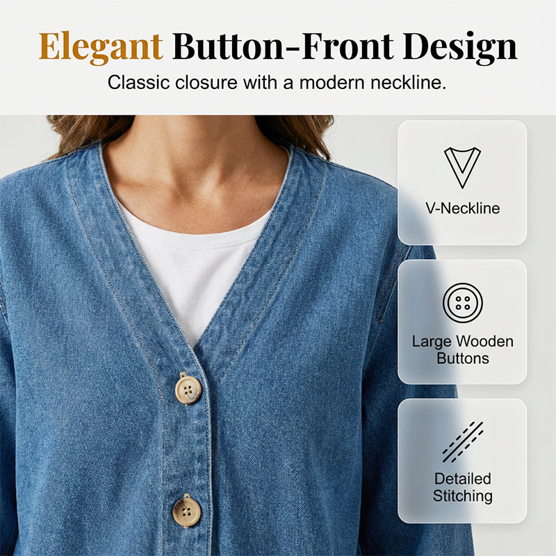 New Arrival Women's Classic Button Front Denim Jacket