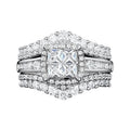 Ring voor dames met princess-slijpvorm en ingelegde kubieke zirkonia