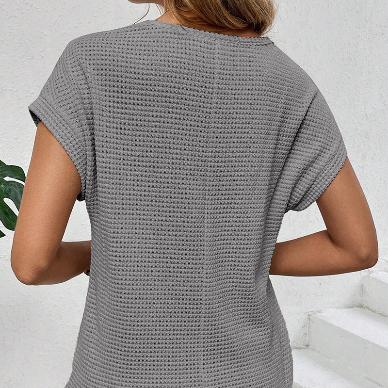 Knitted Mesh Short Sleeve Top