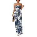 Jumpsuit met wijde pijpen, smockwerk en zonder bandjes