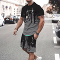 Set voor heren met T-shirt met grafische print en shorts