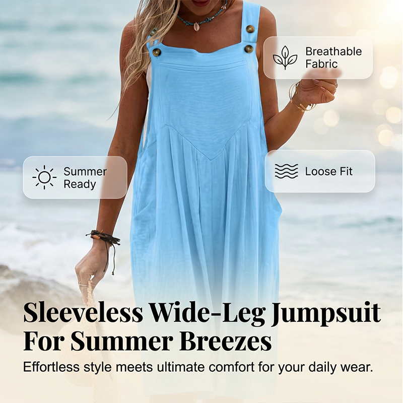 Mouwloze jumpsuit met wijde pijpen voor zomerse briesjes