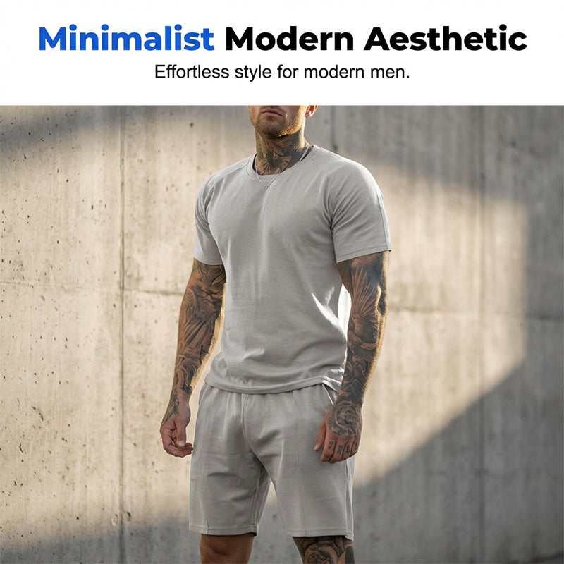 Conjunto deportivo de camiseta y pantalón corto de 2 piezas para hombre