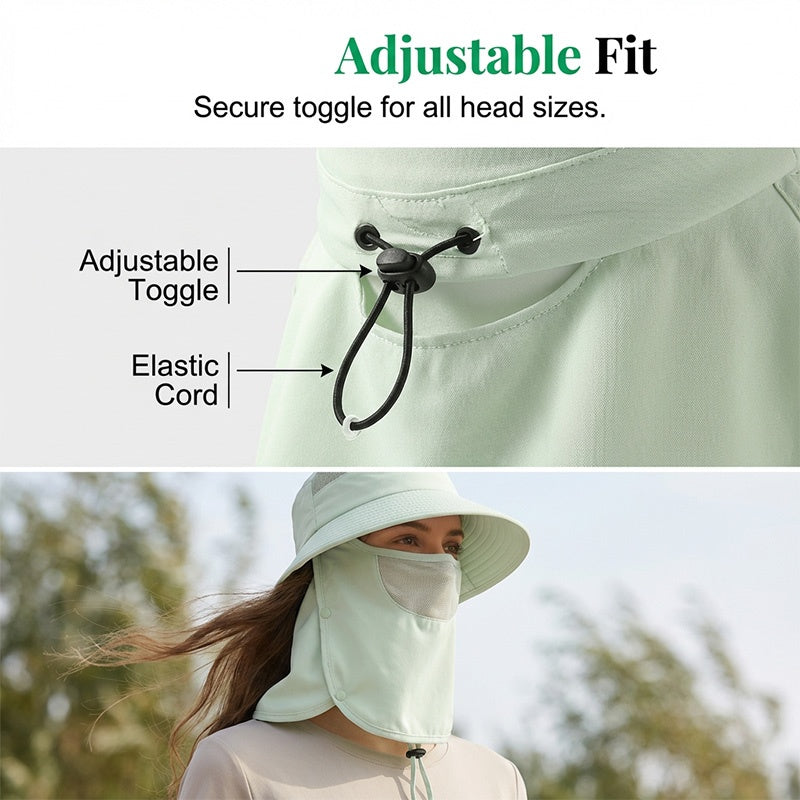Outdoor Sun Protection Hat with Face & Neck Flap
