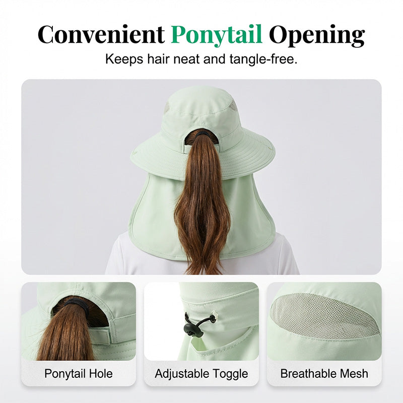 Outdoor Sun Protection Hat with Face & Neck Flap