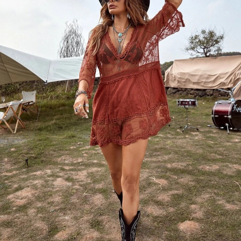 Woman¡¯s Sexy V-Neck Loose bikini Cover-up