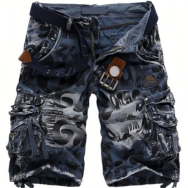 Pantalones cortos cargo para hombre con múltiples bolsillos - estilo clásico, mezcla de algodón resistente y versátil para el trabajo o actividades al aire libre