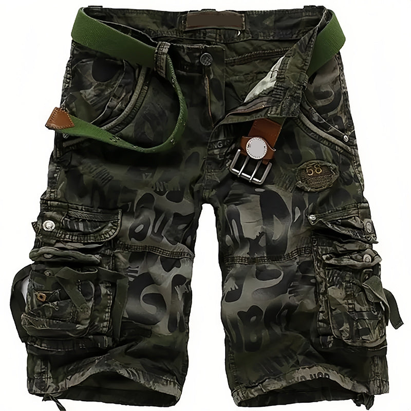 Pantalones cortos cargo para hombre con múltiples bolsillos - estilo clásico, mezcla de algodón resistente y versátil para el trabajo o actividades al aire libre