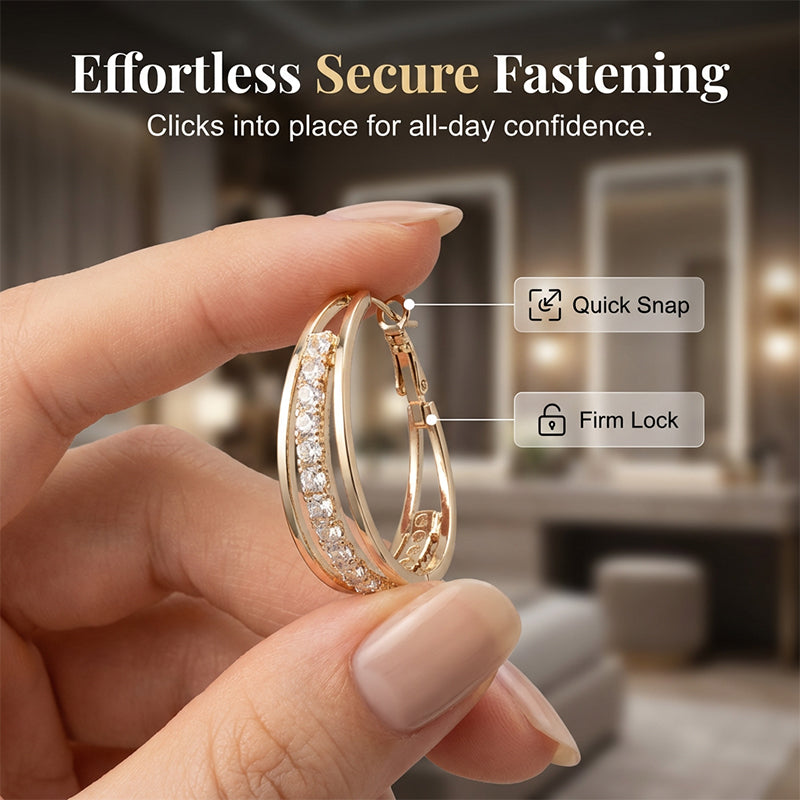 Elegante geometrische oorringen met fonkelende accenten