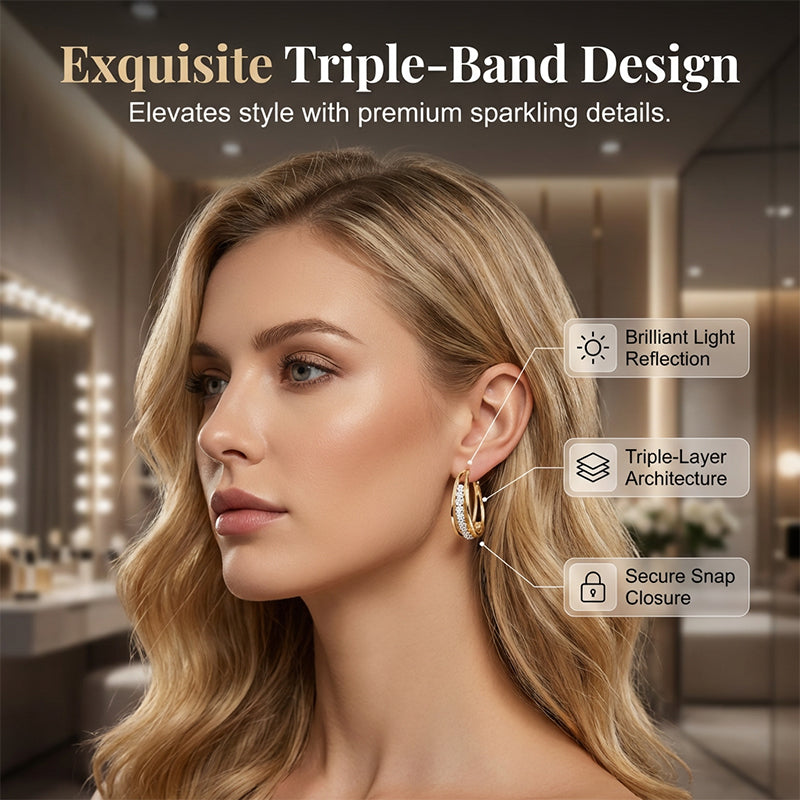 Elegante geometrische oorringen met fonkelende accenten
