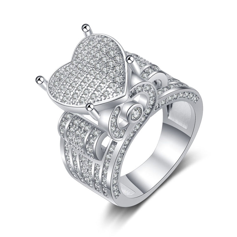 Fonkelende hartvormige ring voor dames