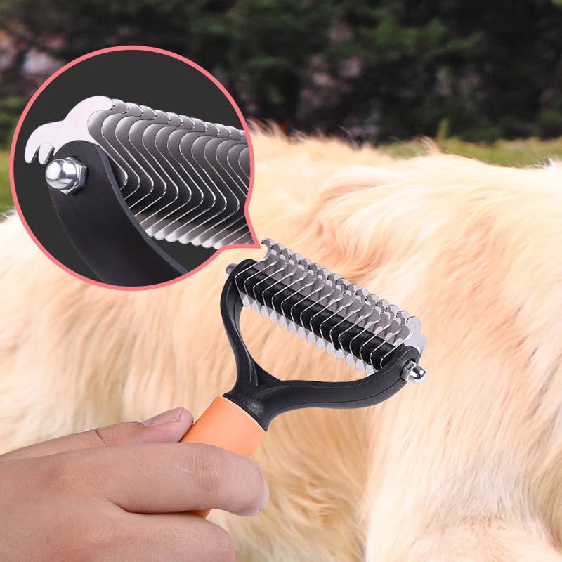 AHORA cepillo de doble cara para eliminar el pelo suelto de mascotas