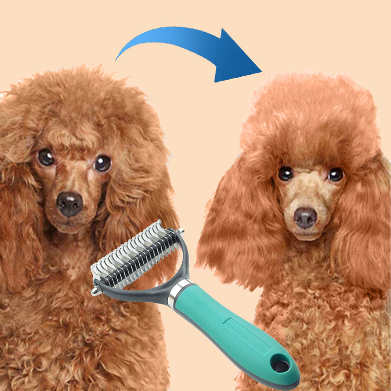 AHORA cepillo de doble cara para eliminar el pelo suelto de mascotas