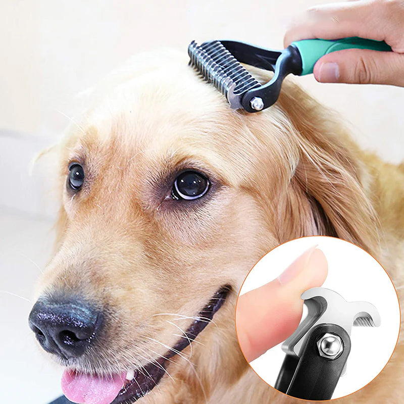 AHORA cepillo de doble cara para eliminar el pelo suelto de mascotas