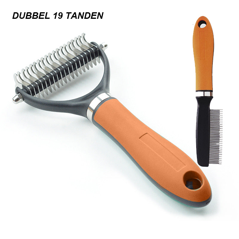 AHORA cepillo de doble cara para eliminar el pelo suelto de mascotas