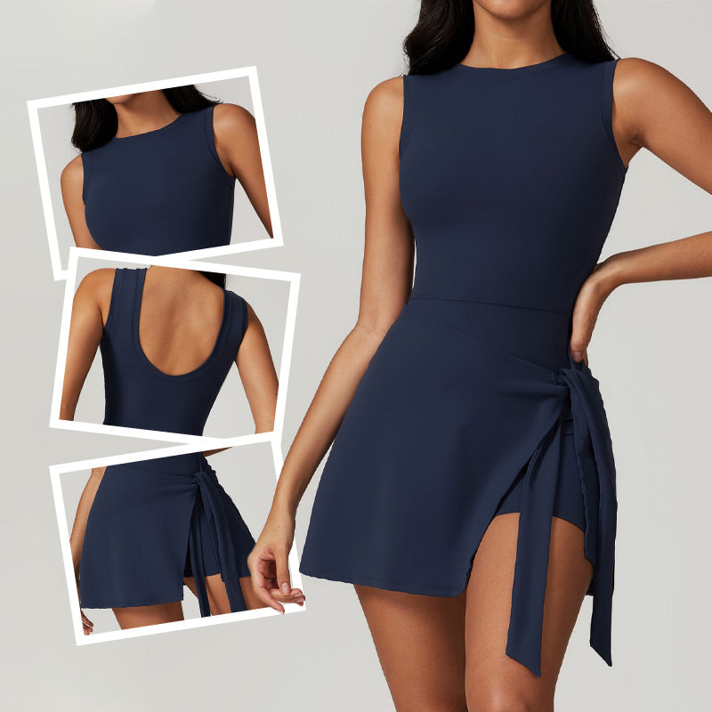 Women¡¯s Solid Knot Wrap Sports Jumpsuits