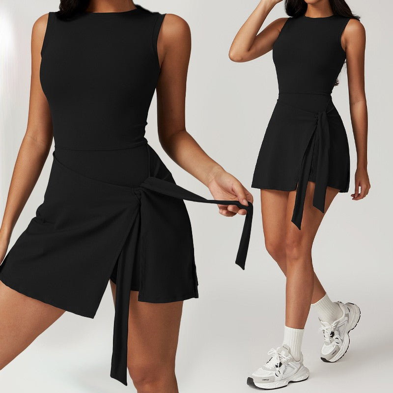 Women¡¯s Solid Knot Wrap Sports Jumpsuits
