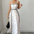 Elegante damesjurk met print en spaghettibandjes