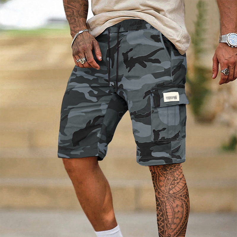 Pantalones cortos cargo tácticos para hombre de corte holgado