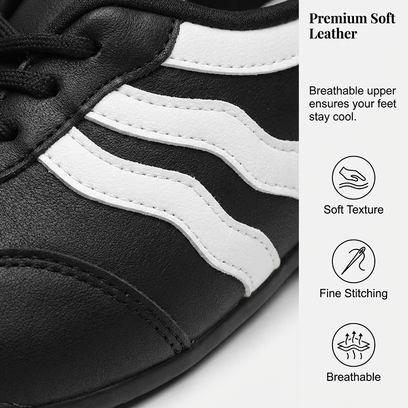 Zapatillas retro de mujer con rayas onduladas y cordones