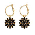 Elegant Black Flower Dangle Earrings