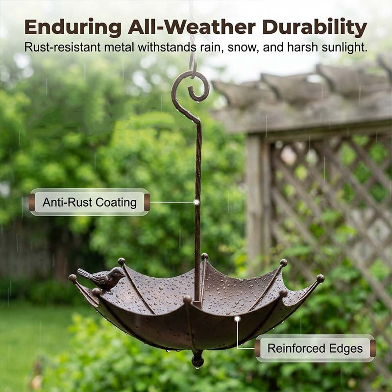 Hanging Umbrella Bird Feeder & Bath