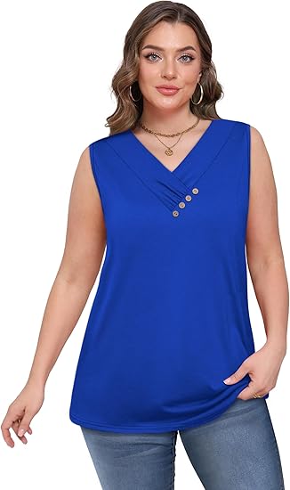 2026 Women¡¯s Button Down V Neck Loose Fit Tank Top