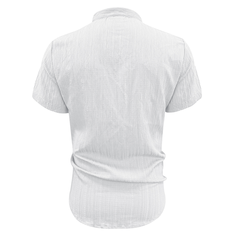 Novità estiva da uomo: camicia a maniche corte con colletto alla coreana