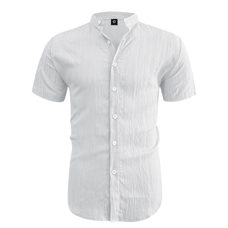Novità estiva da uomo: camicia a maniche corte con colletto alla coreana
