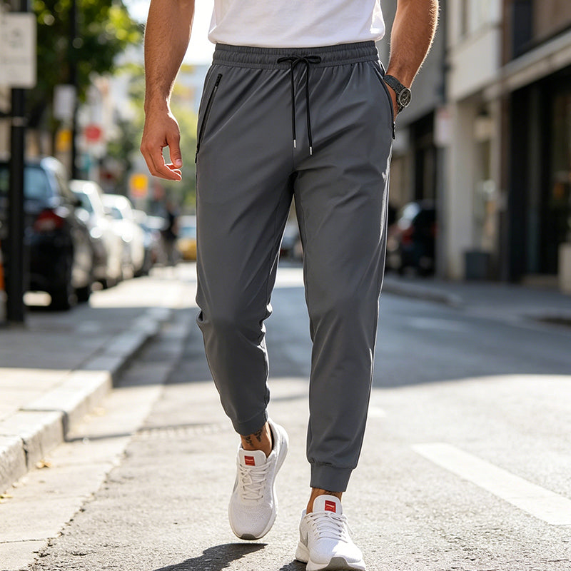 Sportbroek voor heren met sneldrogende stof en comfort voor de hele dag