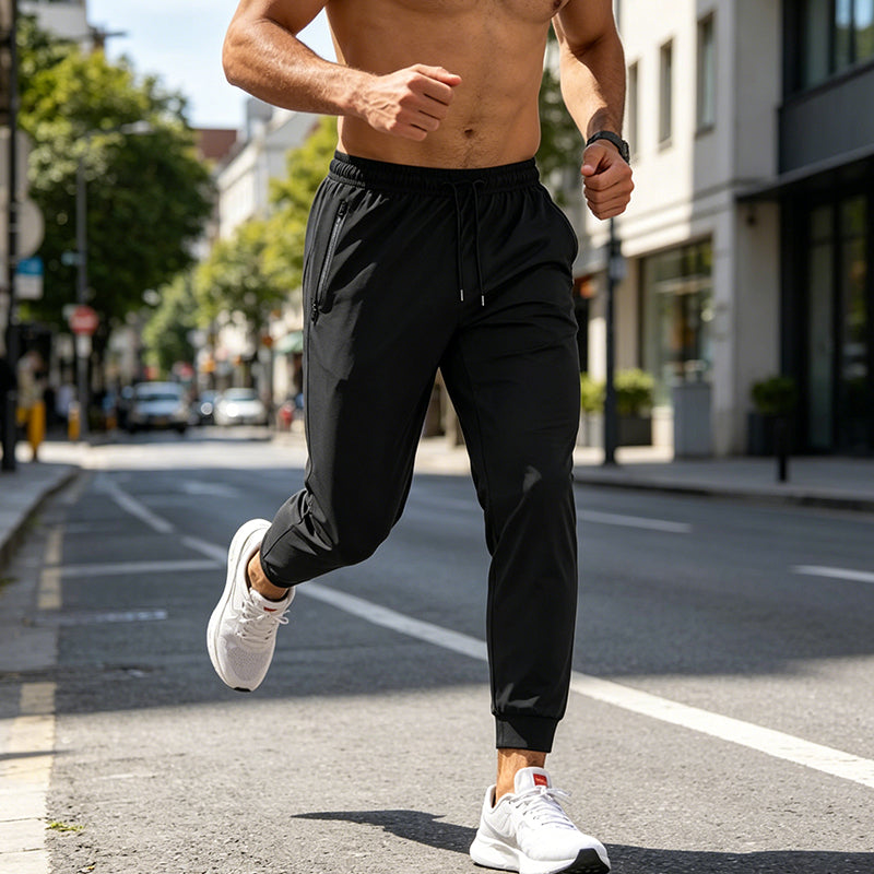 Sportbroek voor heren met sneldrogende stof en comfort voor de hele dag