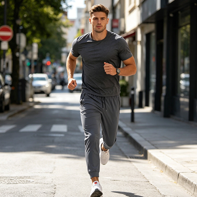 Sportbroek voor heren met sneldrogende stof en comfort voor de hele dag