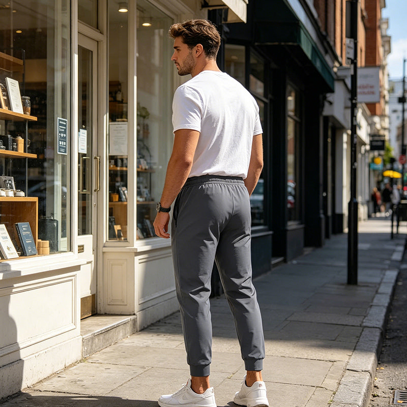Sportbroek voor heren met sneldrogende stof en comfort voor de hele dag