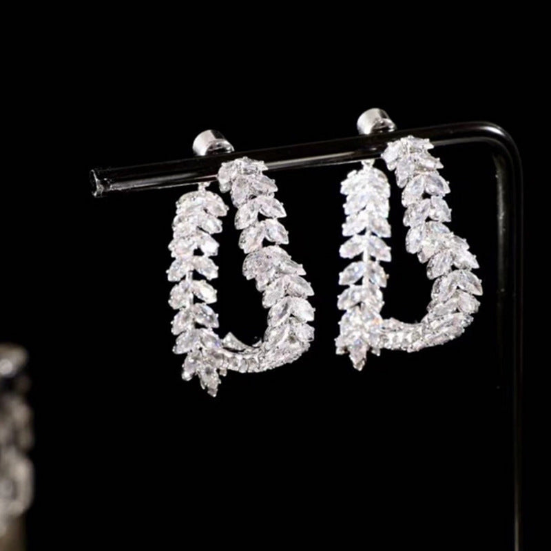 Love Wheat Crystal Earrings