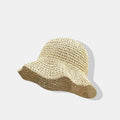 Sombrero de paja de ala ancha tejido a mano para mujer