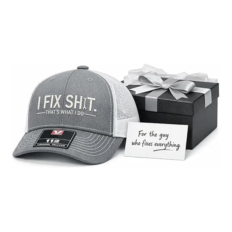 Gorra trucker con parte trasera de malla y bordado «I Fix Shit» - sombrero transpirable para protegerse del sol al aire libre