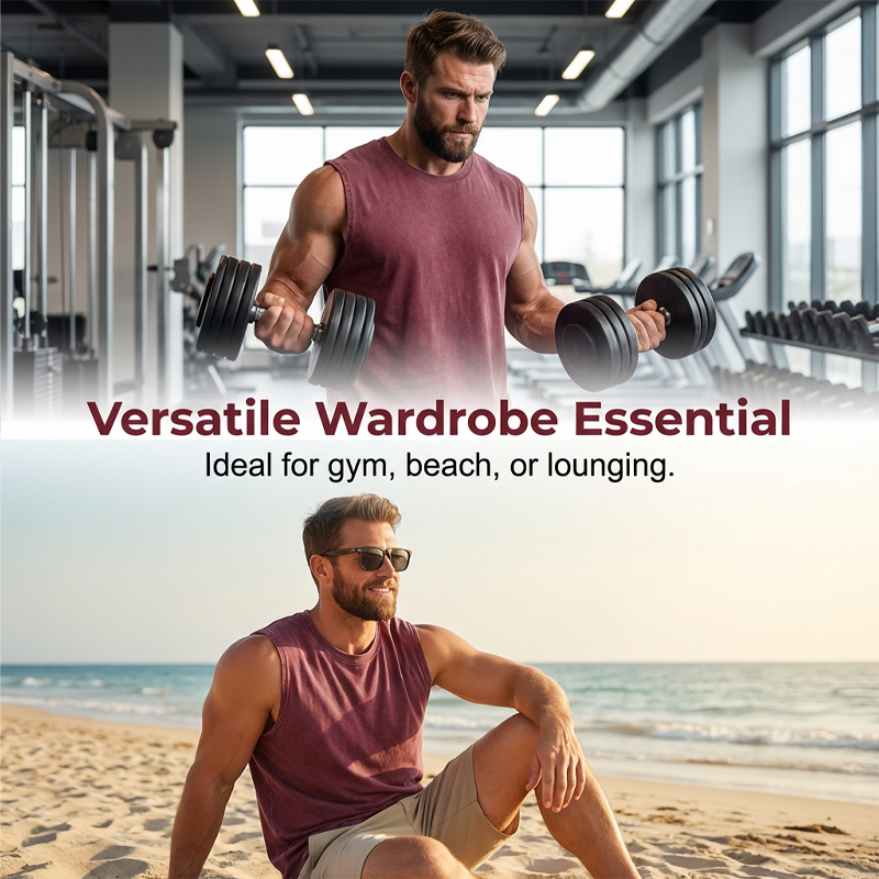 Camiseta sin mangas para hombre con lavado vintage